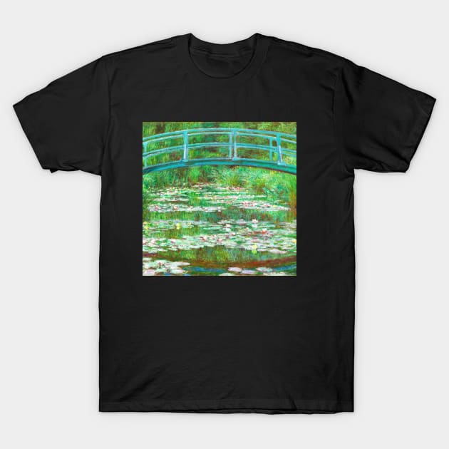 Claude Monet Japanese Footbridge famous art painting T-Shirt by CONCEPTDVS